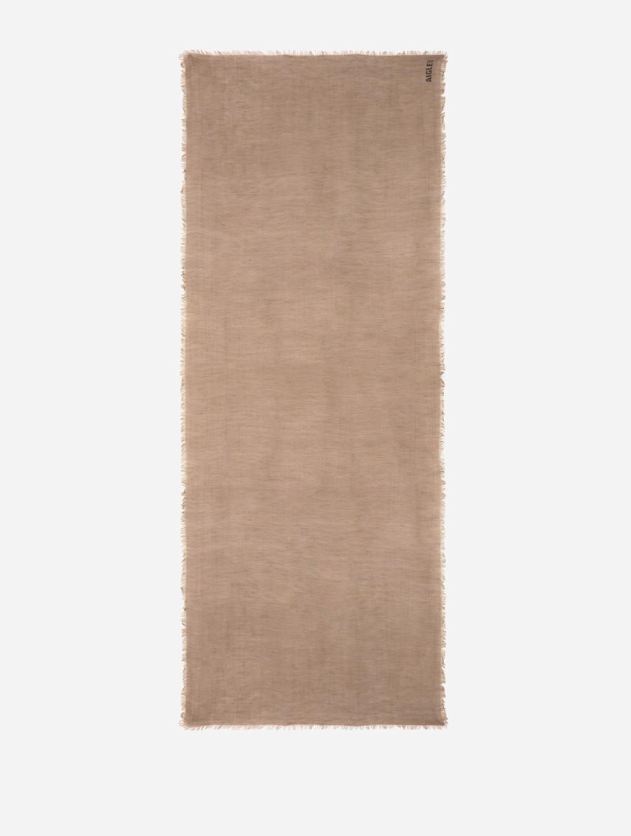 Aigle Plain Linen With Fringe Sjaals Dames Beige | WP313