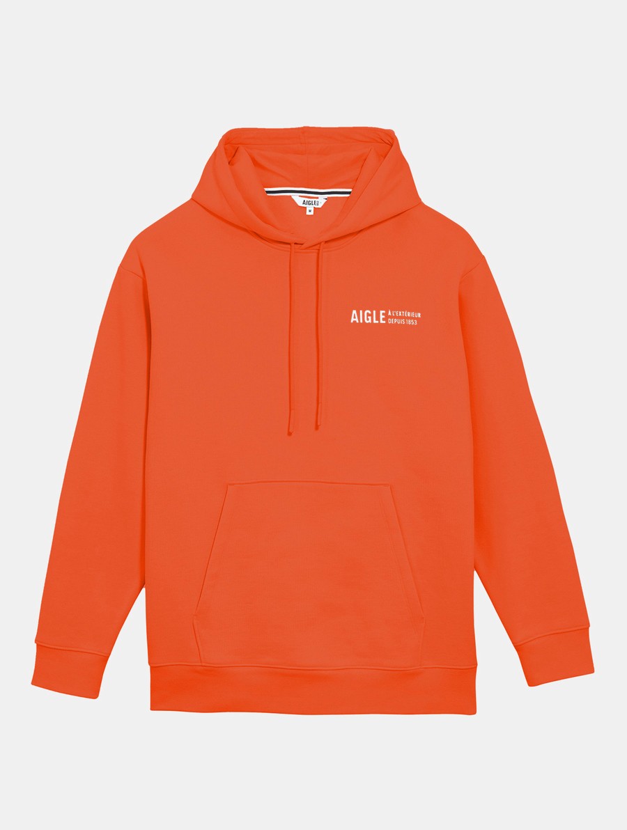 Aigle Printed Met Capuchon Sweatshirt Heren Oranje | AD113