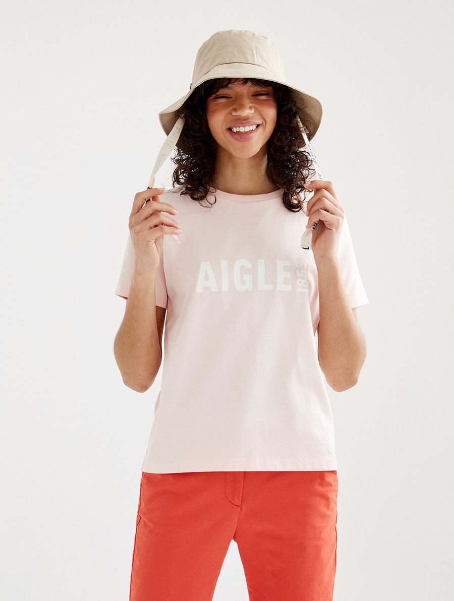 Aigle Printed Pyratex Kort-sleeved T-shirts Dames Roze | XC965