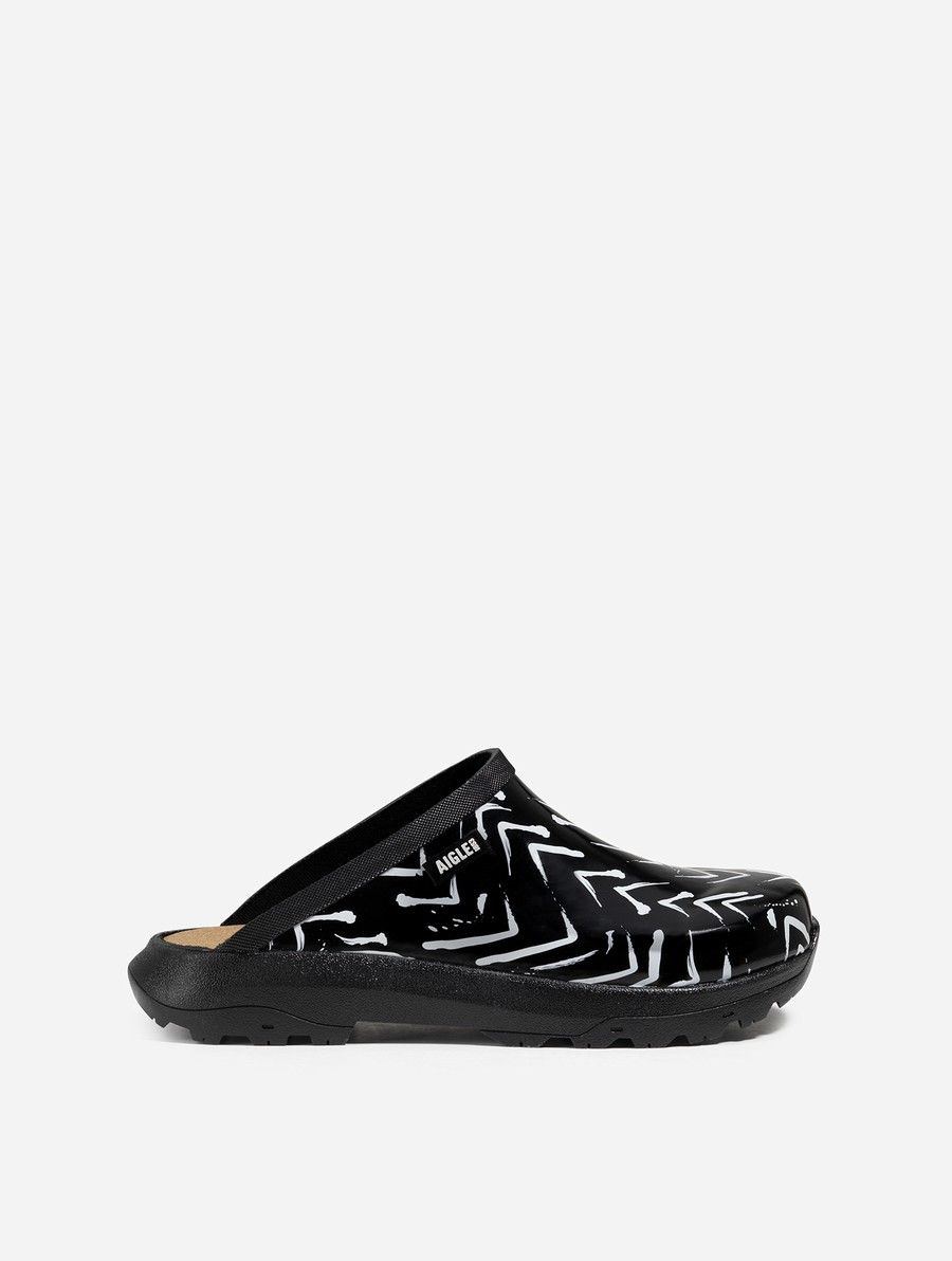 Aigle Printed Version Of The Authentic Klompen Dames Zwart | YM107