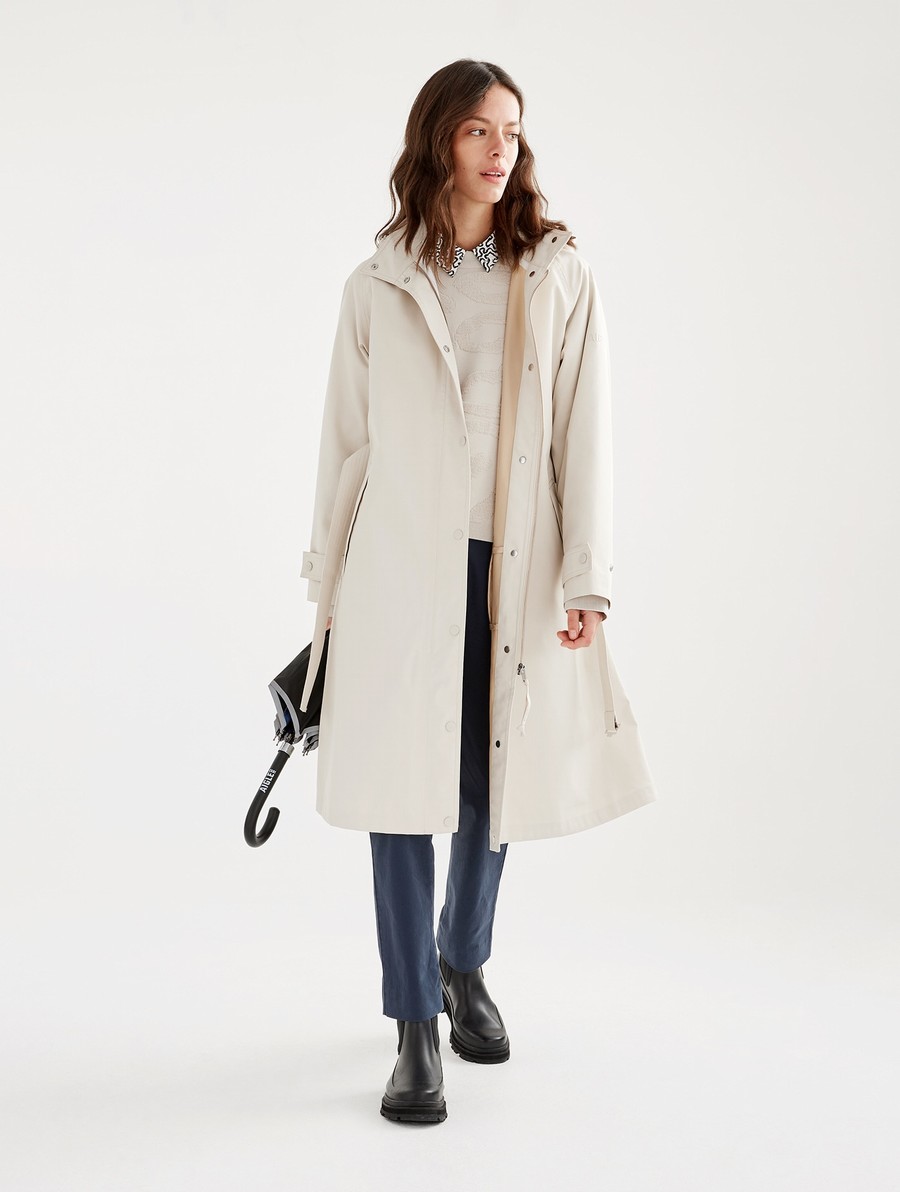 Aigle Redesigned Mtd Long Trenchcoat Dames Wit | JL937