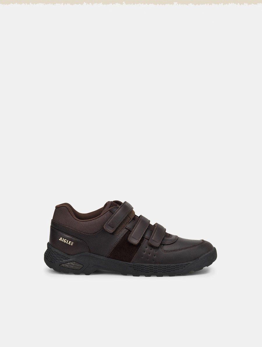 Aigle The Anti-fatigue With Klittenband Closures Sneakers Heren Donkerbruin | QL128