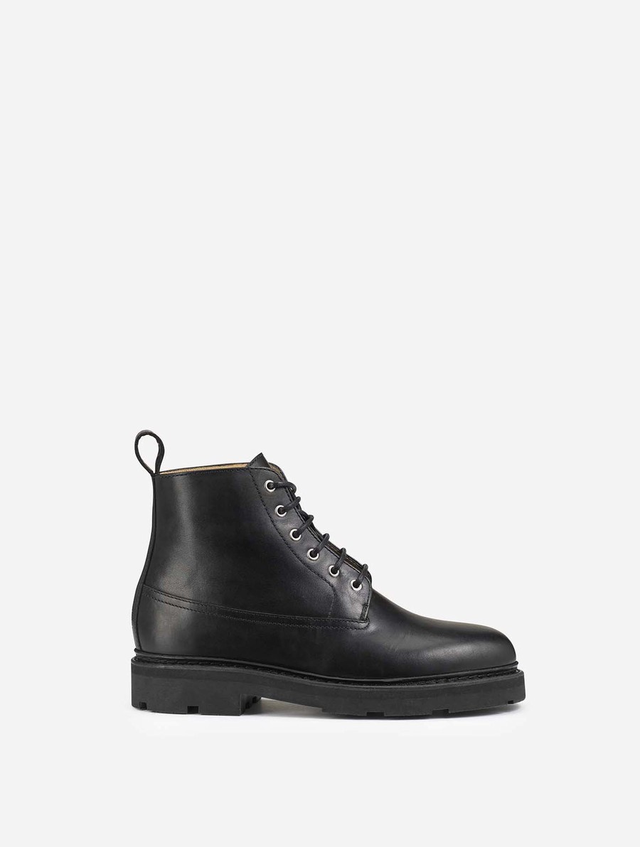 Aigle The Norwegian-stitched Leren Woestijnlaarzen Heren Zwart | PD358
