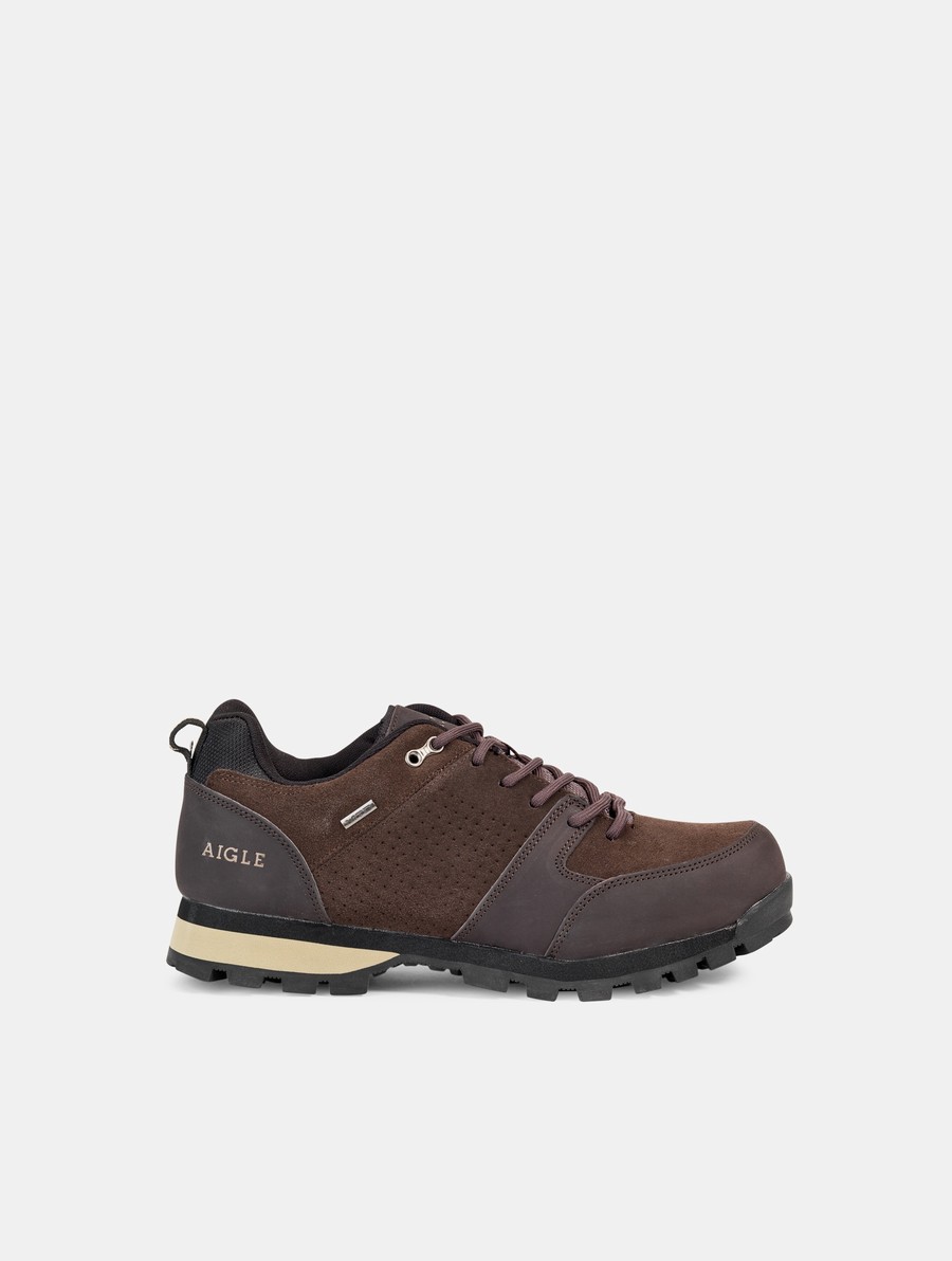 Aigle The Ultra-light Waterdichte Leren Sneakers Heren Donkerbruin | OX837