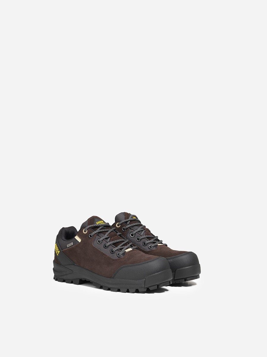 Aigle The Waterdichte And Ademend Leren Veiligheidsschoenen Heren Donkerbruin | RO368