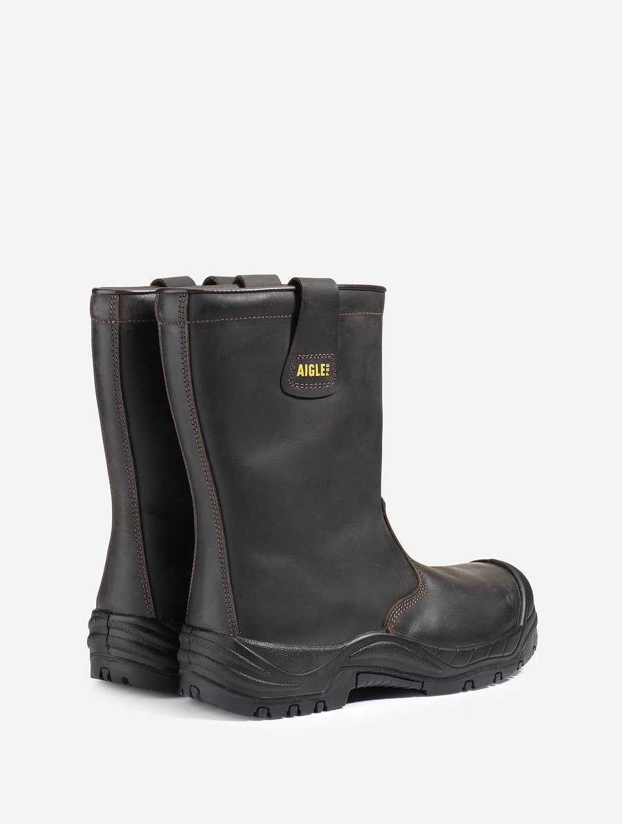 Aigle The Waterdichte, Insulated Leren Veiligheidslaarzen Heren Bruin | OA129