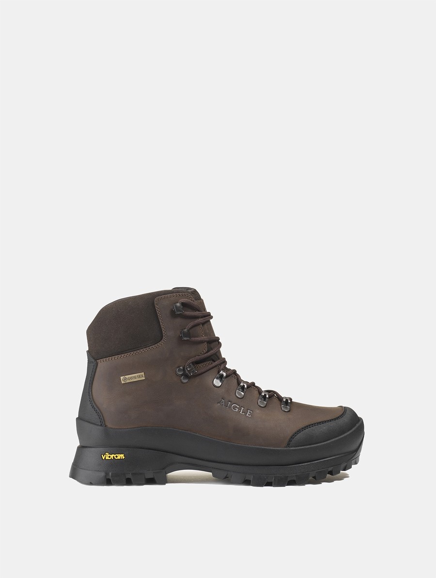 Aigle Ultra-technical Leren Bergschoenen Heren Donkerbruin | AL816