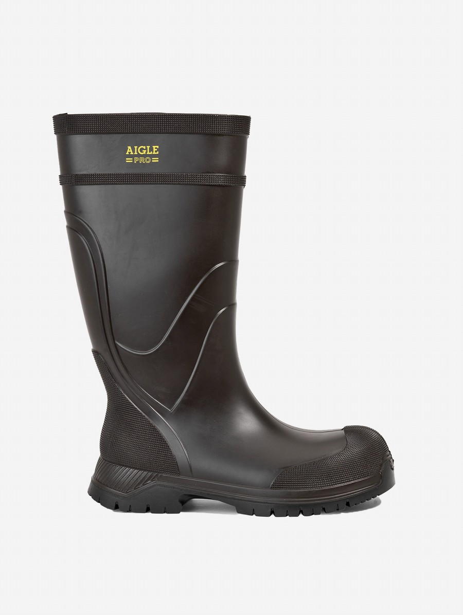Aigle Waterdichte Regenlaarzen Heren Donkerbruin | VQ114